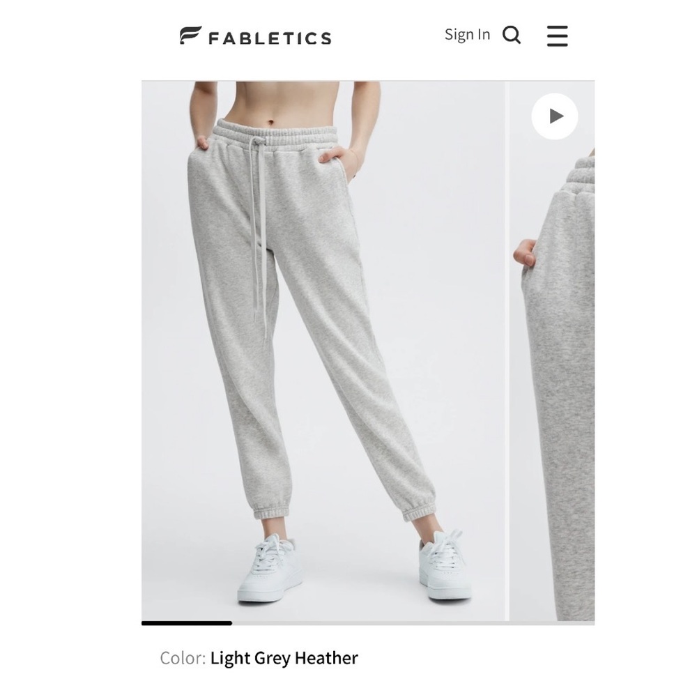 Fabletics Go-To Sweatpant in Light Grey Heather Size Small